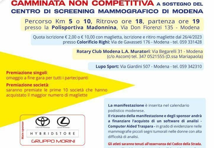 Camminata non competitiva “pro” Centro Screening Mammografico di Modena
